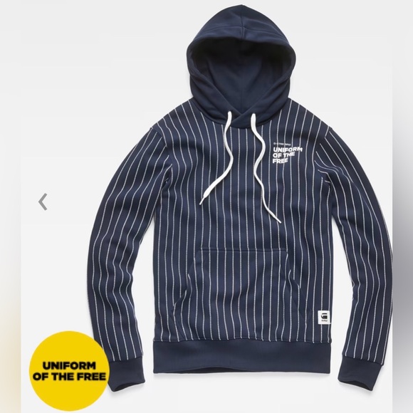 G-Star Core Hooded Pinstripe 1 Sweat, NWT - Picture 2 of 10